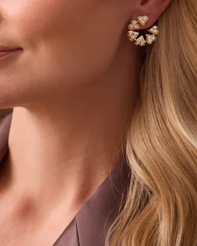SARA WEINSTOCK Honey Comb 18K Gold & Diamond Front-to-Back Heart Earrings | Thumbnail 2 SARA WEINSTOCK Honey Comb 18K Gold & Diamond Front-to-Back Heart Earrings | Thumbnail 2