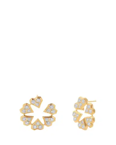 SARA WEINSTOCK Honey Comb 18K Gold & Diamond Front-to-Back Heart Earrings | Thumbnail 1 SARA WEINSTOCK Honey Comb 18K Gold & Diamond Front-to-Back Heart Earrings | Thumbnail 1