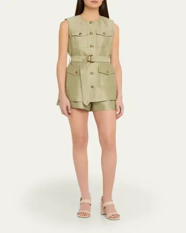 Zimmermann Luna Wool Silk Tailored Shorts | Thumbnail 2