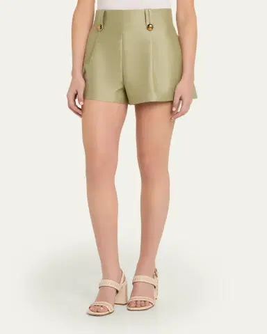Zimmermann Luna Wool Silk Tailored Shorts | Thumbnail 4