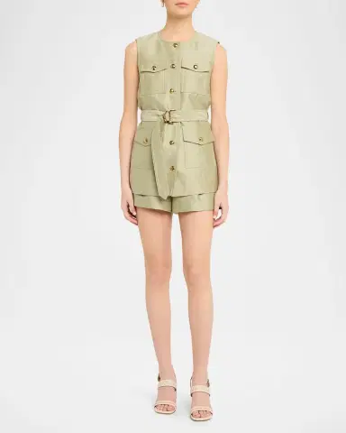 Zimmermann Luna Wool Silk Tailored Shorts | Thumbnail 6