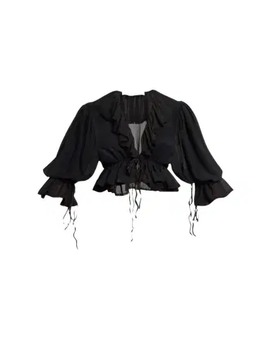 Chloé Tie Ruffle Silk Crop Top | Thumbnail 1