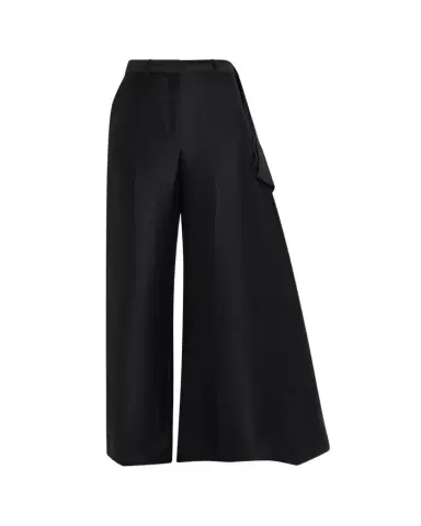 Heirlome Rickie Shantung Silk Asymmetric Wide-Leg Trousers | Thumbnail 1