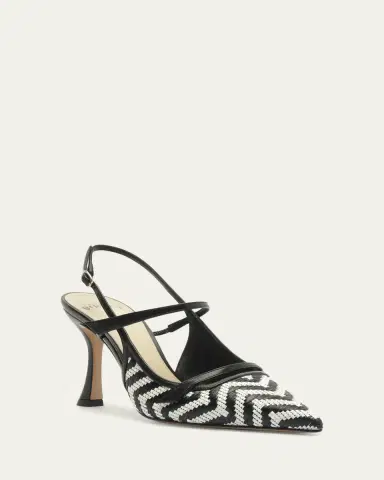 Alexandre Birman 85mm Tita Zig-Zag Raffia Slingback Pumps | Thumbnail 2