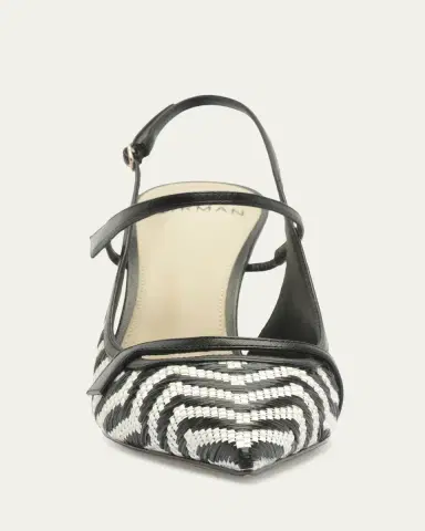 Alexandre Birman 85mm Tita Zig-Zag Raffia Slingback Pumps | Thumbnail 3