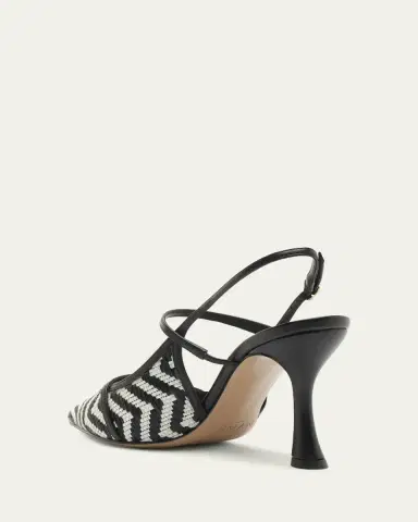 Alexandre Birman 85mm Tita Zig-Zag Raffia Slingback Pumps | Thumbnail 4
