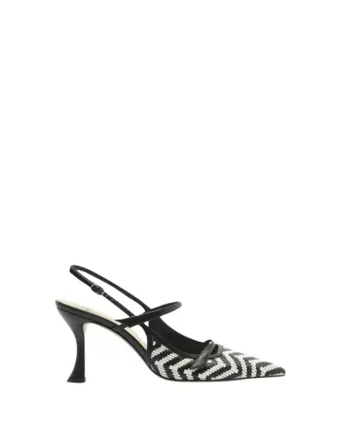 Alexandre Birman 85mm Tita Zig-Zag Raffia Slingback Pumps | Thumbnail 1
