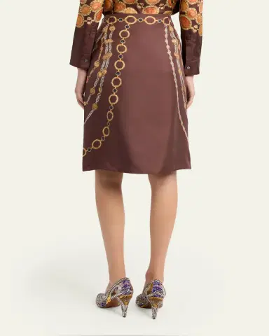 Versace Printed Silk Twill Pencil Skirt | Thumbnail 3 Versace Printed Silk Twill Pencil Skirt | Thumbnail 3