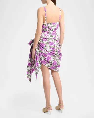 Chloé Sleeveless Ruched Floral Cotton Bow Dress | Thumbnail 7 Chloé Sleeveless Ruched Floral Cotton Bow Dress | Thumbnail 7