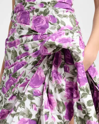 Chloé Sleeveless Ruched Floral Cotton Bow Dress | Thumbnail 9 Chloé Sleeveless Ruched Floral Cotton Bow Dress | Thumbnail 9