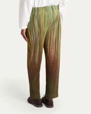 Homme Plissé Issey Miyake Men's Paintbrush Agate-Print Pleated Trousers | Thumbnail 7