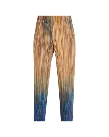 Homme Plissé Issey Miyake Men's Paintbrush Agate-Print Pleated Trousers | Thumbnail 1