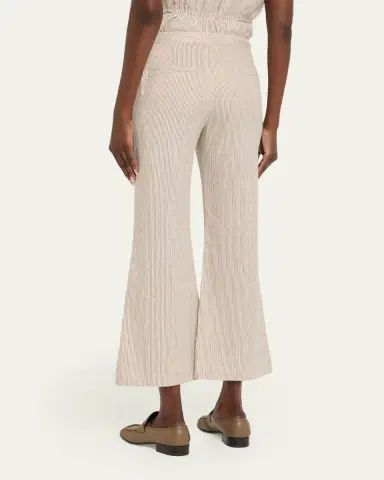 Vince Ticking Stripe Cropped Flare Trousers | Thumbnail 3