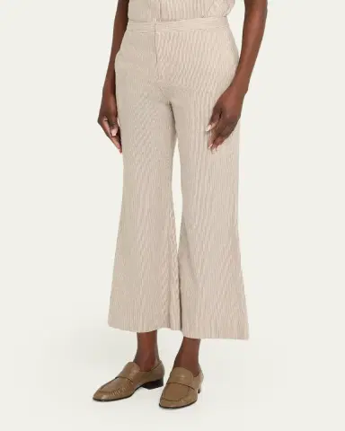 Vince Ticking Stripe Cropped Flare Trousers | Thumbnail 4