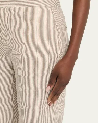 Vince Ticking Stripe Cropped Flare Trousers | Thumbnail 5
