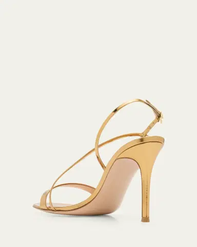 Gianvito Rossi 95mm Manhattan Metallic Leather Sandals | Thumbnail 2