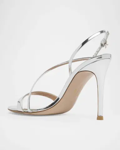 Gianvito Rossi 95mm Manhattan Metallic Leather Sandals | Thumbnail 4