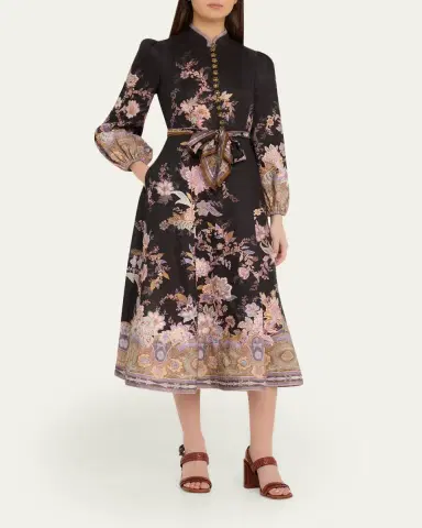 Zimmermann Luna Button Midi Dress | Thumbnail 2