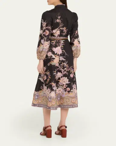 Zimmermann Luna Button Midi Dress | Thumbnail 3
