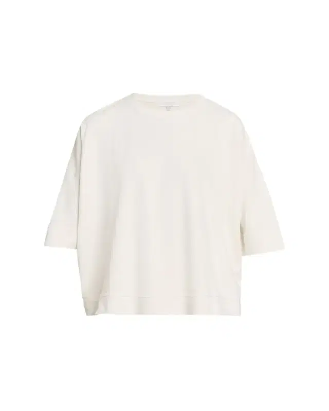 Eskandar Round Neck 3/4-Sleeve Top With Hembands - Mid Plus Length