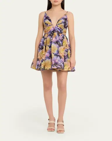 Zimmermann Luna V-Neck Mini Dress | Thumbnail 2 Zimmermann Luna V-Neck Mini Dress | Thumbnail 2