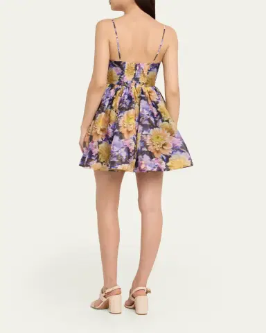 Zimmermann Luna V-Neck Mini Dress | Thumbnail 3 Zimmermann Luna V-Neck Mini Dress | Thumbnail 3