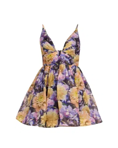 Zimmermann Luna V-Neck Mini Dress | Thumbnail 1 Zimmermann Luna V-Neck Mini Dress | Thumbnail 1