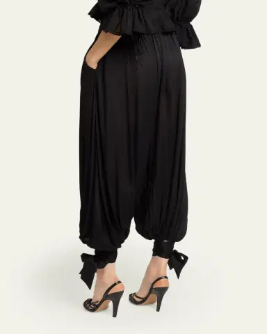 Chloé Silk Charmeuse Balloon-Leg Ankle Trousers | Thumbnail 3 Chloé Silk Charmeuse Balloon-Leg Ankle Trousers | Thumbnail 3