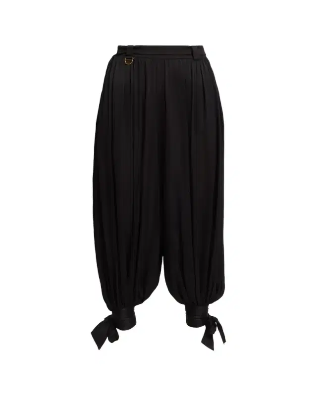 Chloe Silk Charmeuse Balloon-Leg Ankle Trousers