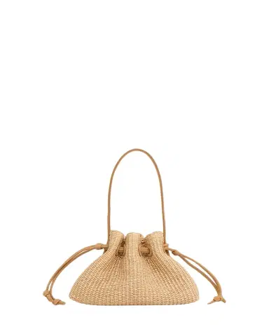 Mansur Gavriel Drawstring Raffia Pouch Bag | Thumbnail 1 Mansur Gavriel Drawstring Raffia Pouch Bag | Thumbnail 1