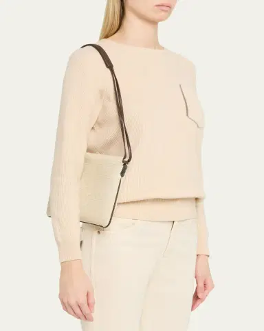 Brunello Cucinelli Raffia Net Pouch Shoulder Bag | Thumbnail 2
