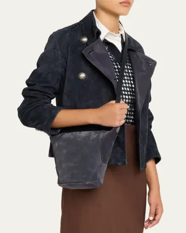 Brunello Cucinelli BC Duo Suede Bucket Bag with Monili | Thumbnail 2