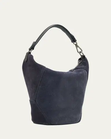Brunello Cucinelli BC Duo Suede Bucket Bag with Monili | Thumbnail 3