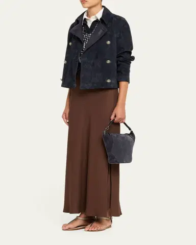 Brunello Cucinelli BC Duo Suede Bucket Bag with Monili | Thumbnail 5