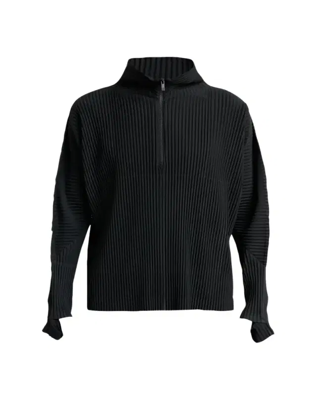 Homme Plisse Issey Miyake Men's Pleated Quarter-Zip Sweater