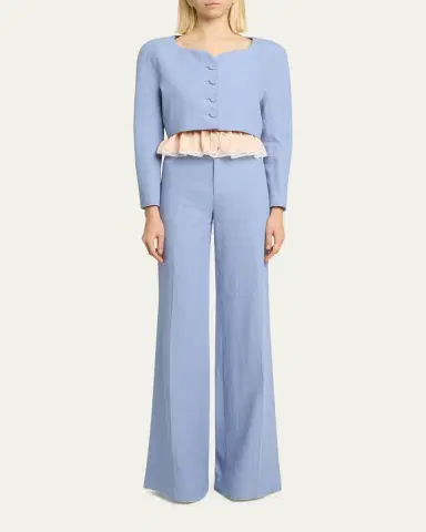 Chloé Linen Wide-Leg Trousers | Thumbnail 2 Chloé Linen Wide-Leg Trousers | Thumbnail 2