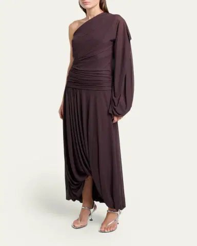 Proenza Schouler Gabri One-Shoulder Draped Jersey Dress | Thumbnail 4 Proenza Schouler Gabri One-Shoulder Draped Jersey Dress | Thumbnail 4