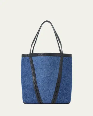 Chloé Spin Medium Tote Bag in Cotton Denim | Thumbnail 2 Chloé Spin Medium Tote Bag in Cotton Denim | Thumbnail 2
