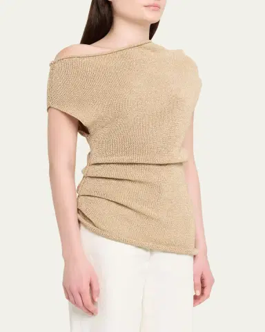 A.L.C. Joni Draped One-Shoulder Metallic Knit Top | Thumbnail 4 A.L.C. Joni Draped One-Shoulder Metallic Knit Top | Thumbnail 4