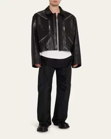 Rick Owens Men's Megastrapped Geth Nylon Canvas Wide-Leg Jeans | Thumbnail 2 Rick Owens Men's Megastrapped Geth Nylon Canvas Wide-Leg Jeans | Thumbnail 2