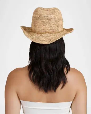 Eugenia Kim Winona Crochet Raffia Packable Cowboy Hat | Thumbnail 4