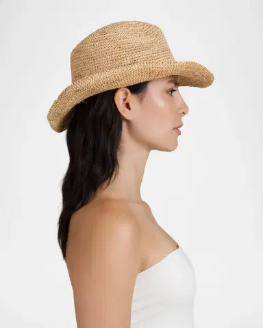 Eugenia Kim Winona Crochet Raffia Packable Cowboy Hat | Thumbnail 5