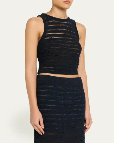A.L.C. Gale Open Knit Sleeveless Crop Top | Thumbnail 4