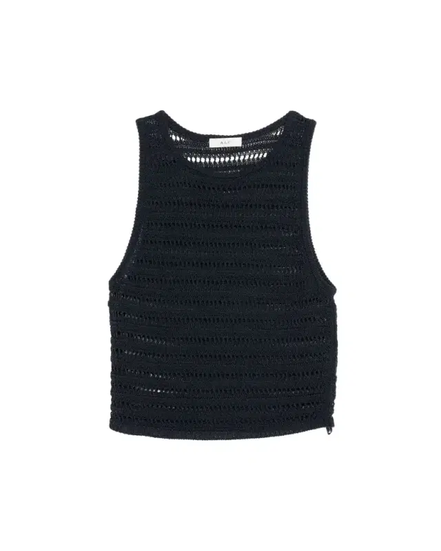 Gale Open Knit Sleeveless Crop Top