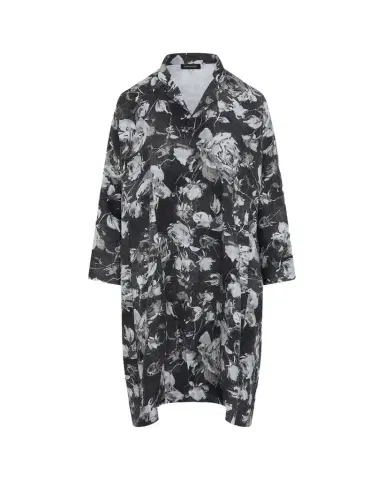 Eskandar A-Line Panelled Mandarin Jacket Coat - 3/4 Length | Thumbnail 1