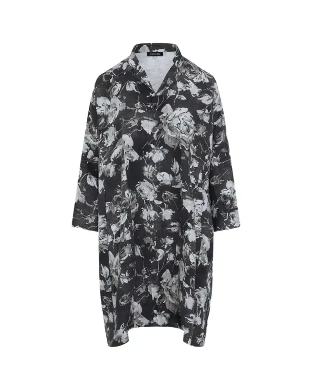 Eskandar A-Line Panelled Mandarin Jacket Coat - 3/4 Length