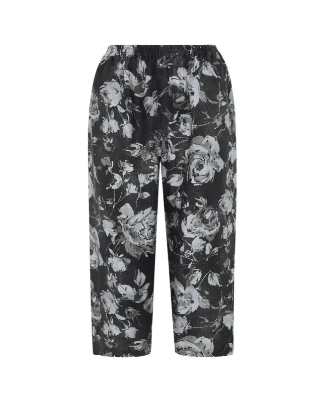 Eskandar Stonewashed Linen Japanese Trousers- Monochrome