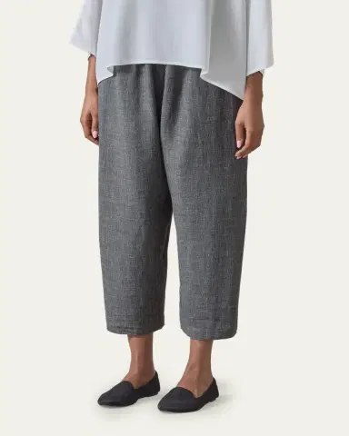 Eskandar Melange Linen Japanese Trousers | Thumbnail 3 Eskandar Melange Linen Japanese Trousers | Thumbnail 3