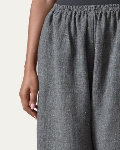 Eskandar Melange Linen Japanese Trousers | Thumbnail 4 Eskandar Melange Linen Japanese Trousers | Thumbnail 4