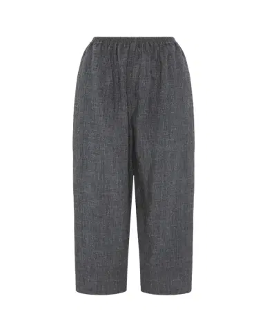 Eskandar Melange Linen Japanese Trousers | Thumbnail 1 Eskandar Melange Linen Japanese Trousers | Thumbnail 1